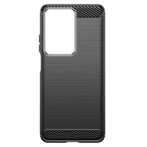 Carbon Fibre Brushed Silicone Case for Realme 14X / V60 Pro, black 3