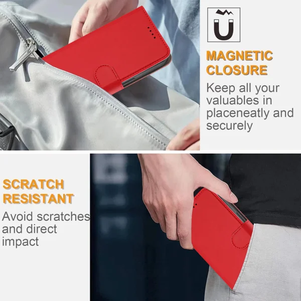 Leather Book Case for Xiaomi Redmi A5 4G, red 3