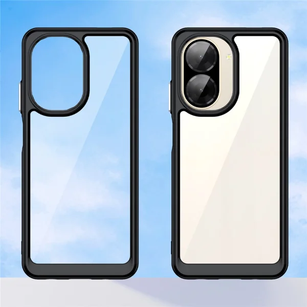 Shockproof case Acrylic for Xiaomi Redmi A5 4G, black-transparent 2