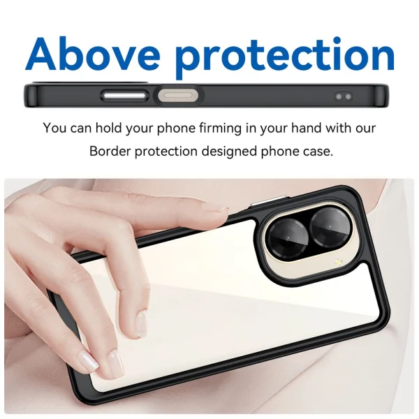 Shockproof case Acrylic for Xiaomi Redmi A5 4G, black-transparent 4