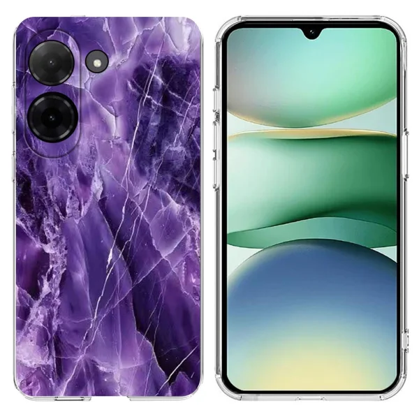 Silicone Case Marble Pattern for Xiaomi Redmi A5 4G, Purple Marble 1