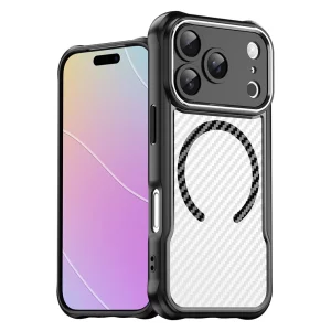 Калъф MagSF Hybrid Carbon за iPhone 18 Pro Max, черен
