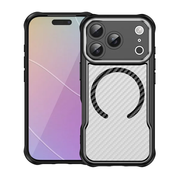 Калъф MagSF Hybrid Carbon за iPhone 18 Pro, черен 2