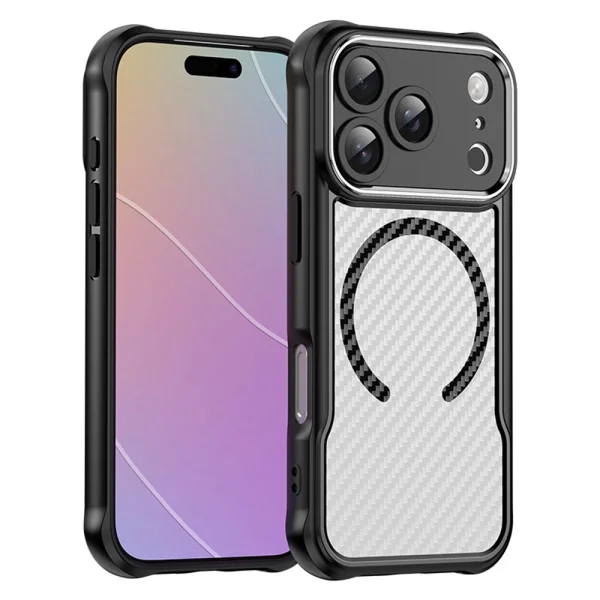 Калъф MagSF Hybrid Carbon за iPhone 18 Pro, черен 3