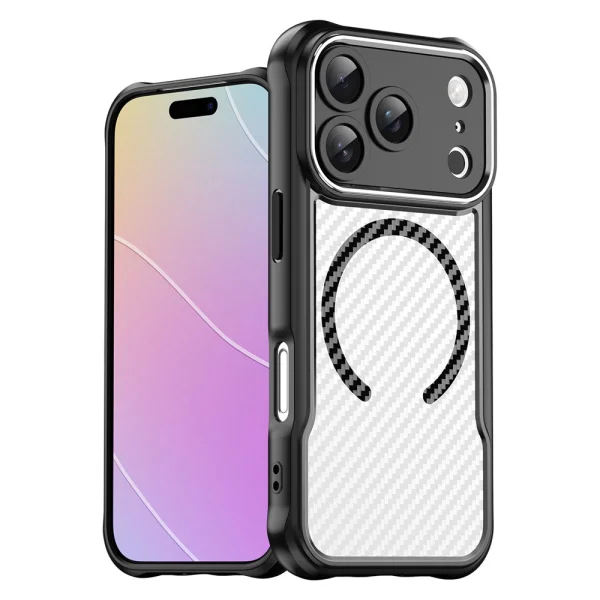 Калъф MagSF Hybrid Carbon за iPhone 18 Pro, черен 1