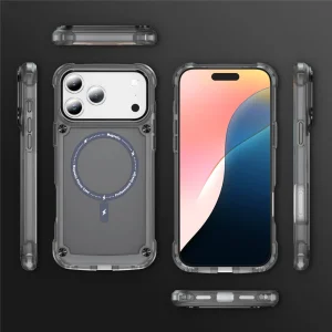 Shockproof case MagSF Skin Touch for iPhone 18 Pro Max, black-transparent 5