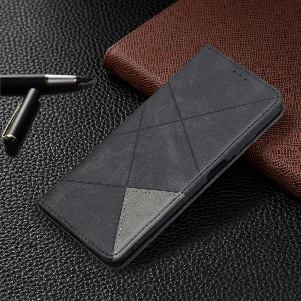 Leather Prismatic Flip Case for Samsung Galaxy A03s, Black 5