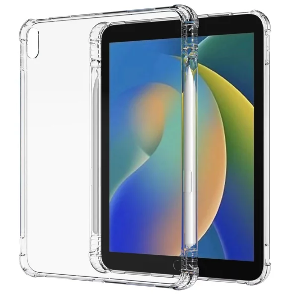 Силиконов калъф Reinforced Corner with Pencil Holder за iPad (2025) / iPad 10.9 (2022), прозрачен 1