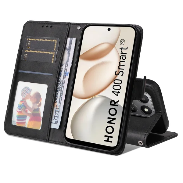 Wallet Flip Case for Honor 400 Smart 5G / X7d 4G, black 2