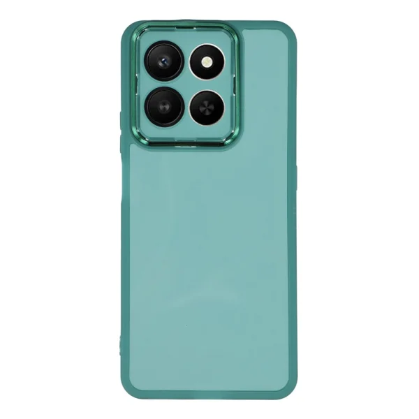 Frame Electroplated Silicone Case for Honor 400 Smart 5G / X7d 5G, green-transparent 1