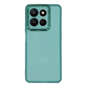 Frame Electroplated Silicone Case for Honor 400 Smart 5G / X7d 5G, green-transparent