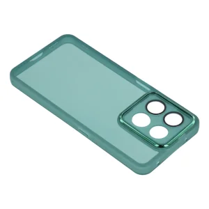 Frame Electroplated Silicone Case for Honor 400 Smart 5G / X7d 5G, green-transparent 4