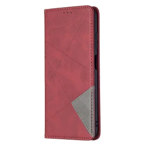 Калъф Тефтер Leather Prismatic за Samsung Galaxy A03s, Червен