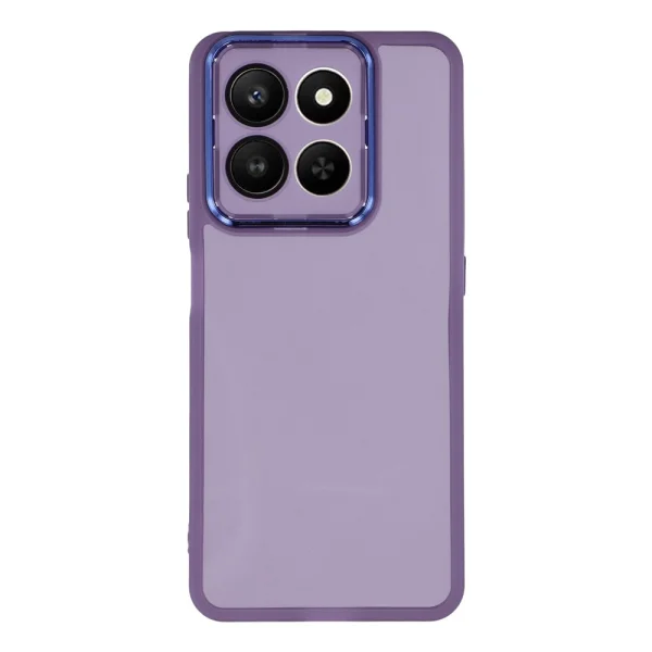 Silicone case Frame Electroplated for Honor 400 Smart 5G / X7d 5G, purple-transparent 1