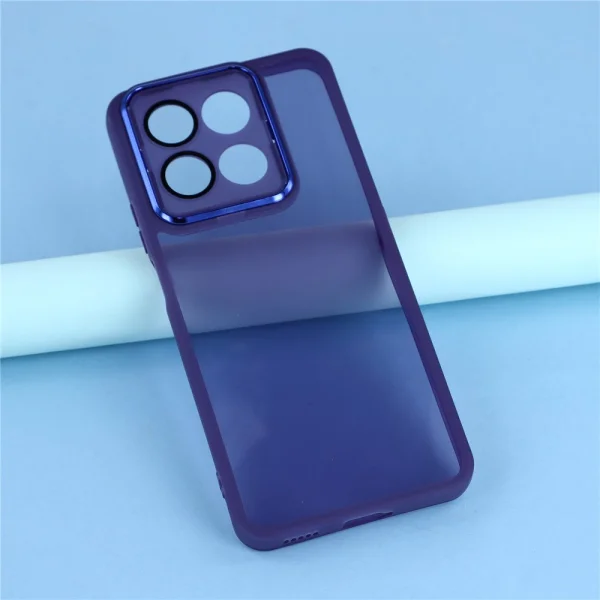 Silicone case Frame Electroplated for Honor 400 Smart 5G / X7d 5G, purple-transparent 5