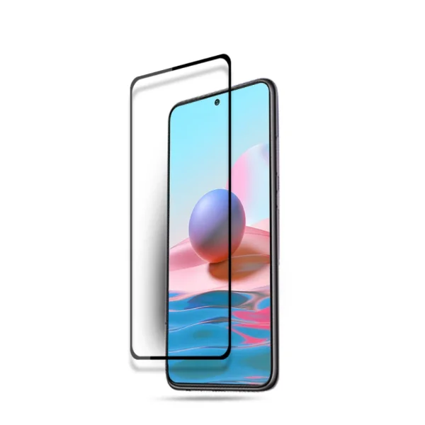 Tempered Glass Protector Full Glue for Xiaomi Redmi 10, Black 2