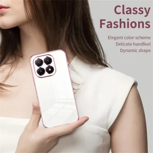 Силиконов калъф Electroplating Frame за Xiaomi 15T, прозрачен - розов 6