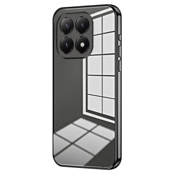 Силиконов калъф Electroplating Frame за Xiaomi 15T, прозрачен -черен 1