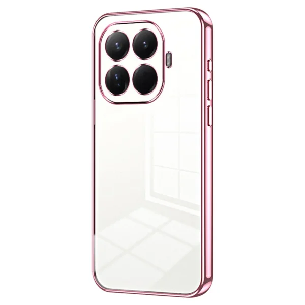 Силиконов калъф Electroplating Frame за Xiaomi 15T Pro, прозрачен -розов 1