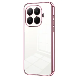Силиконов калъф Electroplating Frame за Xiaomi 15T Pro, прозрачен -розов
