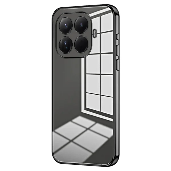 Силиконов калъф Electroplating Frame за Xiaomi 15T Pro, прозрачен-черен 1