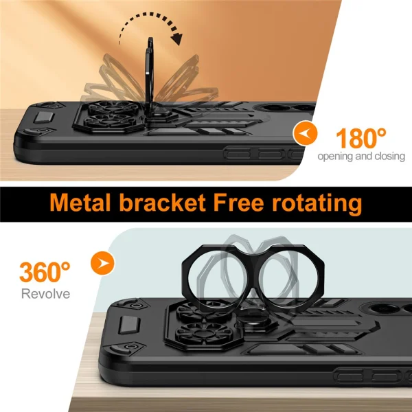 Shockproof case Ring Holder Kickstand for Samsung Galaxy A56 5G, black 4