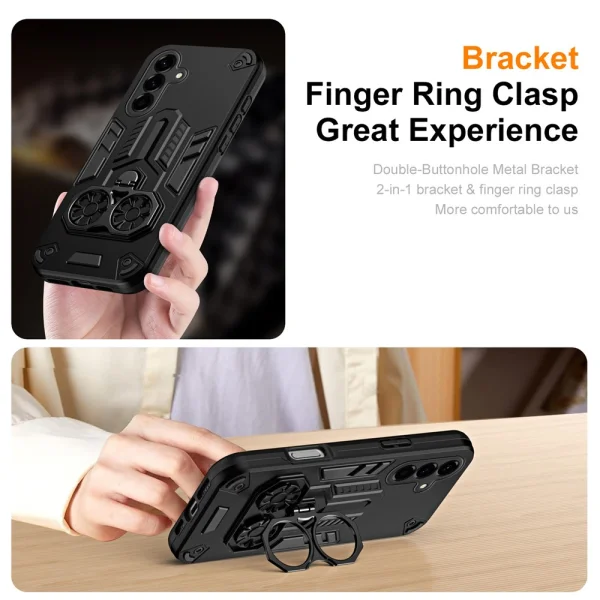 Shockproof case Ring Holder Kickstand for Samsung Galaxy A56 5G, black 2