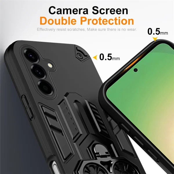 Shockproof case Ring Holder Kickstand for Samsung Galaxy A56 5G, black 3