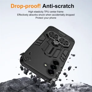 Shockproof case Ring Holder Kickstand for Samsung Galaxy A56 5G, black 6