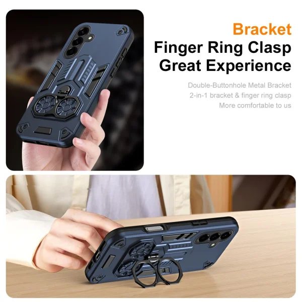 Shockproof case Ring Holder Kickstand for Samsung Galaxy A56 5G, Blue 2