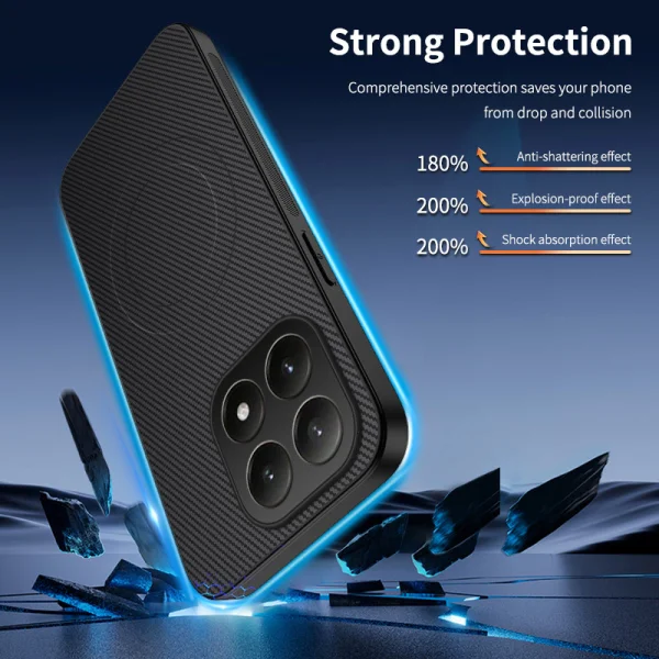 Shockproof case MagSF Carbon for Xiaomi 15T, black 2