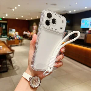 Удароустойчив калъф Colorful Frame and Strap за iPhone 18 Pro, Бял