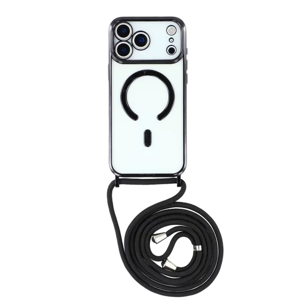 Силиконов калъф MagSafe Electroplating за iPhone 18 Pro, черен 1