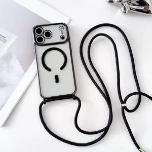 Силиконов калъф MagSafe Electroplating за iPhone 18 Pro, черен 3