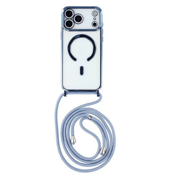 MagSafe Electroplating silicone case for iPhone 18 Pro, blue 1