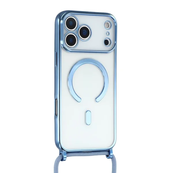 MagSafe Electroplating silicone case for iPhone 18 Pro, blue 4