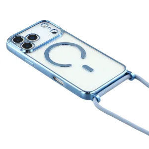 MagSafe Electroplating silicone case for iPhone 18 Pro, blue 3