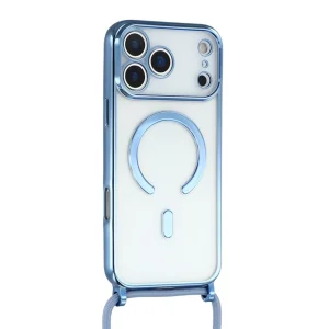 MagSafe Electroplating silicone case for iPhone 18 Pro, blue 4