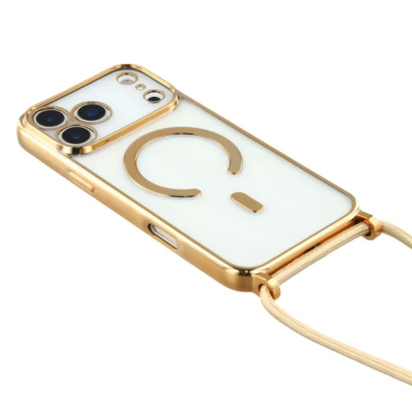 Силиконов калъф MagSafe Electroplating за iPhone 18 Pro, Златист 2