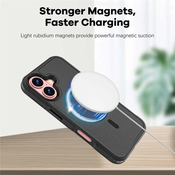 Shockproof case Anti-drop MagSf for iPhone 16, Black 4