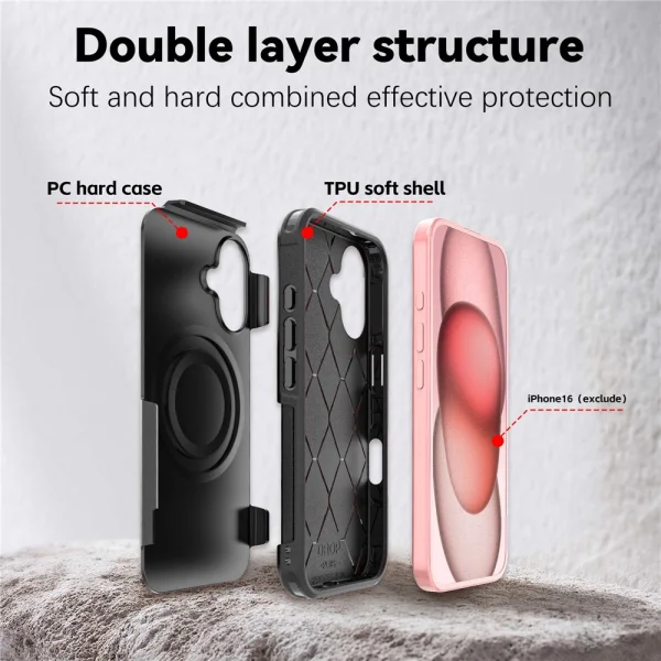 Shockproof case Anti-drop MagSf for iPhone 16, Black 6