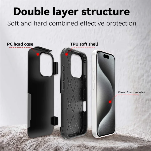 Shockproof case Anti-drop MagSf for iPhone 16 Pro, black 5