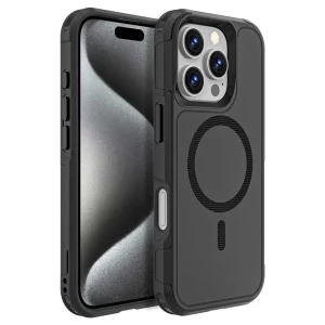 Удароустойчив калъф Anti-drop MagSf за iPhone 16 Pro, черен