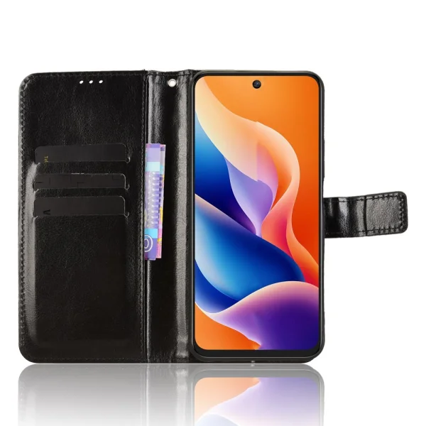 Калъф Тефтер Crazy Horse за TCL 605 4G / 60 SE, черен 2