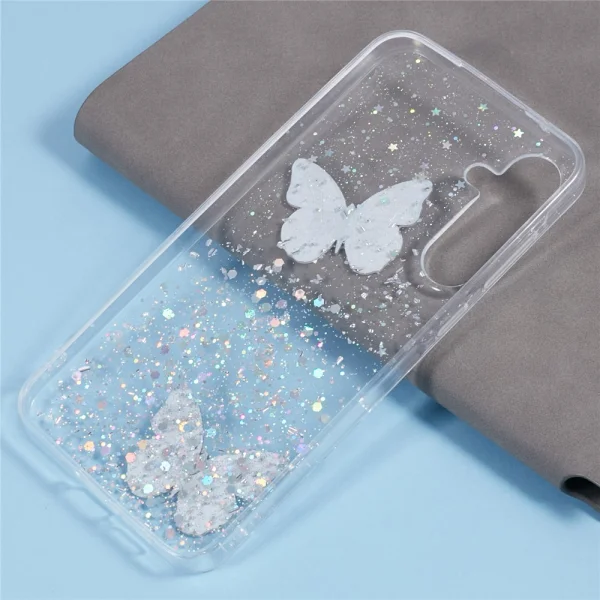 Silicone case Epoxy Butterfly for Samsung Galaxy A17 5G / A17 4G, White 4