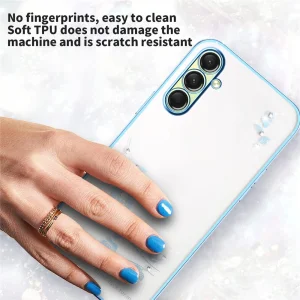 Силиконов калъф KADEM Flower Rhinestone за Samsung Galaxy A17 5G / A17 4G, Син 5