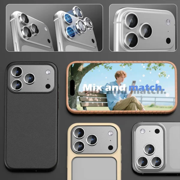 Стъклени протектори за камера Lens Fulm за iPhone 17 Pro / 17 Pro Max / 18 Pro / 18 Pro Max, сребрист 4