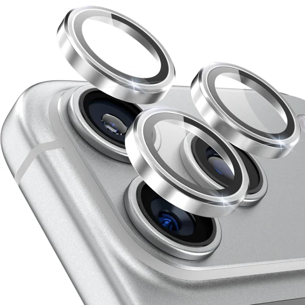 Стъклени протектори за камера Lens Fulm за iPhone 17 Pro / 17 Pro Max / 18 Pro / 18 Pro Max, сребрист 3