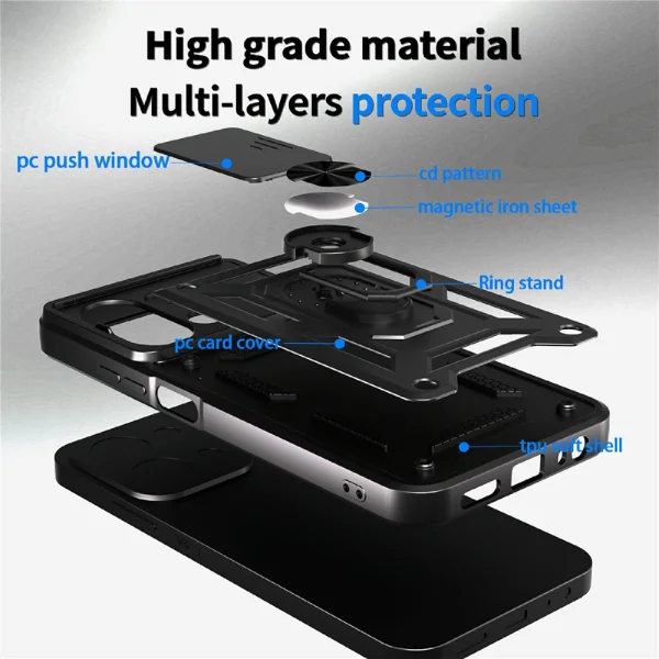 Shockproof case Slide Camera for Xiaomi Redmi 15C, black 4