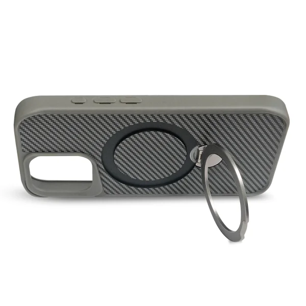 Shockproof case Premium Carbon MagSF for iPhone 17, silver 4